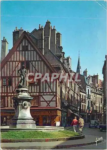 Moderne Karte Dijon (Cote d'Or) La Bourgogne Couleurs et Lumiere de France Place Rude Fontaine de Bareuzai et