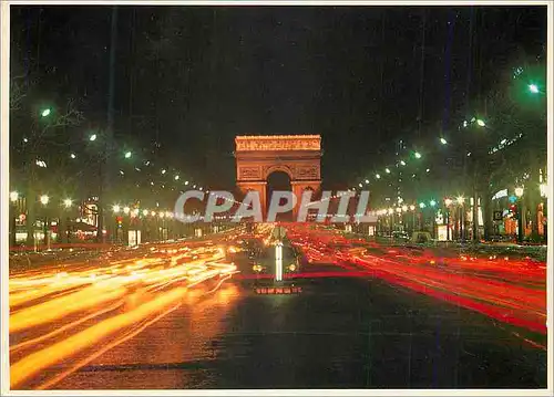 Moderne Karte Paris L'Avenue des Champs Elysees et L'Arc de Triomphe