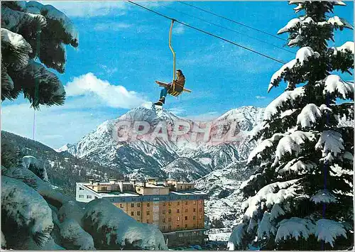 Moderne Karte Sauze d'Oulx m 1510 Piemonte Turistico Raccourci Pittoresque Palais Miramonti