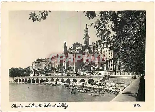 Cartes postales moderne Menton La Vieille Ville et la Plage