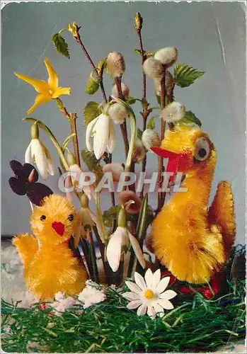 Cartes postales moderne Fantaisie Fleurs Canard