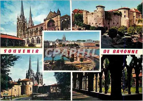 Cartes postales moderne Bayonne Cathedrale Sainte Marie Chateau Vieux XIIe S Le Pont Saint Esprit Chateau Vieux et Cathe