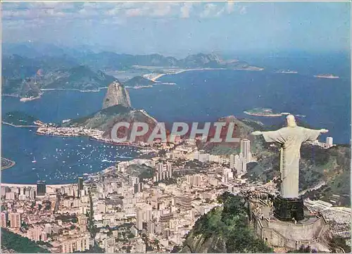 Cartes postales moderne Rio de Janeiro Brasil Aerial View Christ Pedeemer at Background