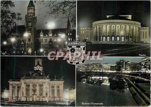 Cartes postales moderne Saarbrucken Theater Ludwigskirche Berliner Promenade