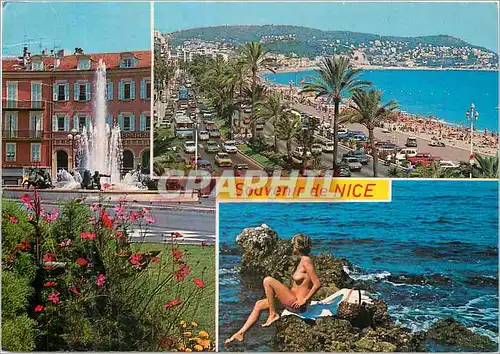 Ansichtskarte AK Nice Au Soleil de la Cote d'Azur La Promenade des Anglais La Fontaine de la Place Massena La Sir