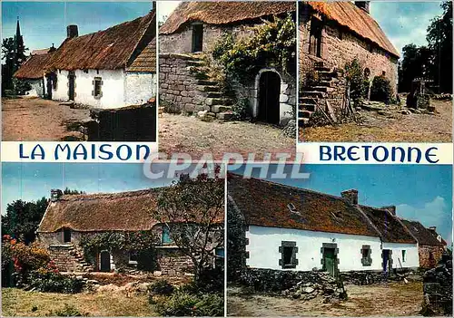 Cartes postales moderne Les Maisons Bretonnes Type de Maisons du Bro gwenned et de Cornouaille La Bretagne en Couleurs