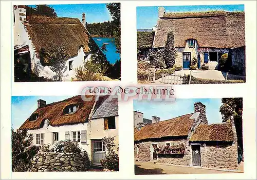Moderne Karte Chaumieres Fleuries La Bretagne en Couleurs
