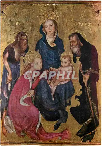 Moderne Karte Siena Pinacoteca Michelino da Berozzo (1388 1447) Scuola Lombardda Mariage Mystique de S Catheri