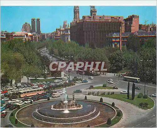 Cartes postales moderne Madrid Panorama de la Plaza de canovas del Castillo y salon del Prado