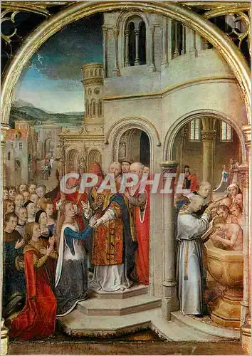 Cartes postales moderne Brugge St Janshospitaal Hans Memling (1433 1494) Chasse de Ste Ursule Ste Ursule Recue par Pape