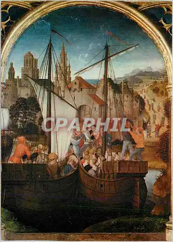 Cartes postales moderne Brugge St Janshospitaal Hans Memling (1433 1494) Chasse de Ste Ursule Le Debarquement a Bale