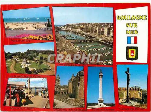 Cartes postales moderne Boulogne sur Mer (Pas de Calais) Cote d'Opale (France) Vue Generale sur le Port La Plage et Les