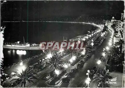 Cartes postales moderne Nice La Cote d'Azur La Promenade des Anglais La Nuit Bateau