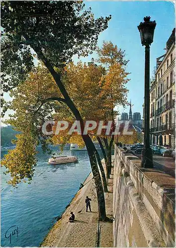 Cartes postales moderne Paris et ses Merveilles L'Ile Saint Louis Le Quai d'Orleans et la Seine Au Fond L'Abside de la C