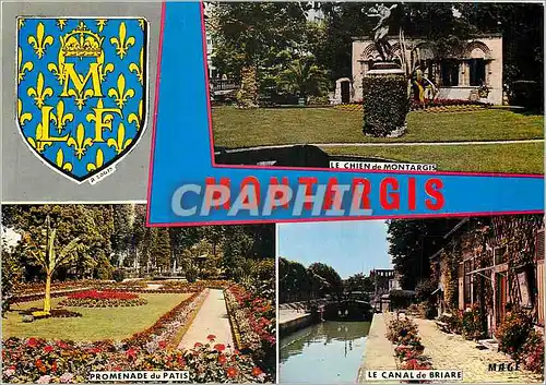 Cartes postales moderne Montargis (Loiret) Le Chien de Montargis Promenade du Patis Le Canal de Briare
