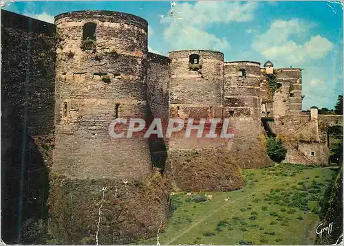 Moderne Karte En Anjou Angers (Maine et Loire) Le Chateau (Tours de 40 a 50 metres de Haut)