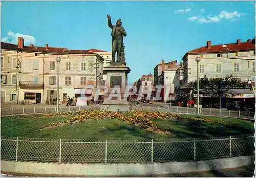 Cartes postales moderne Agen Place Jasmin Statue (par Vital Dubray) du Perruquier Poete 1798 1864