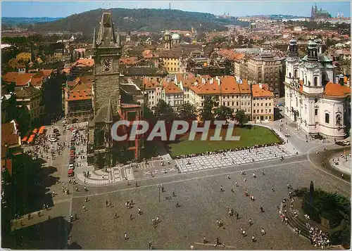 Cartes postales moderne Praha Vue d'ensemble du Cote Ouest avec le Terrain vague reste apres la Demolition vers la fin d