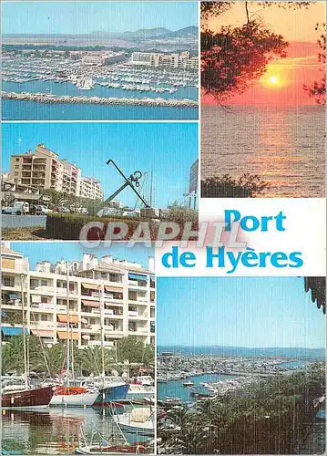 Moderne Karte Souvenir du Port d'Hyeres Lumiere et Beaute de la Cote d'Azur