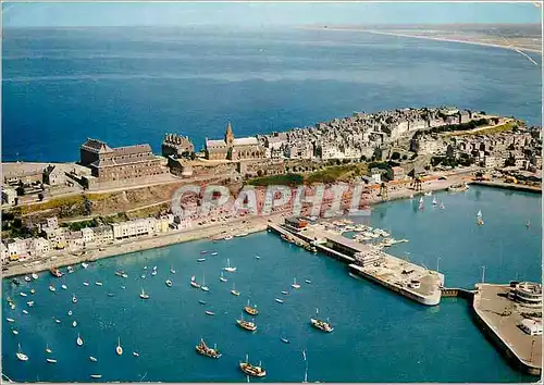 Moderne Karte Granville (Manche) Le Port des Yachis et l'Eglise Notre Dame