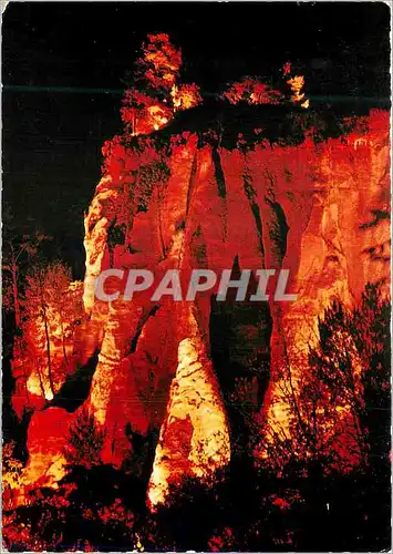 Cartes postales moderne Roussillon (Vaucluse) Les Falaises de Sang et d'Or La nuit