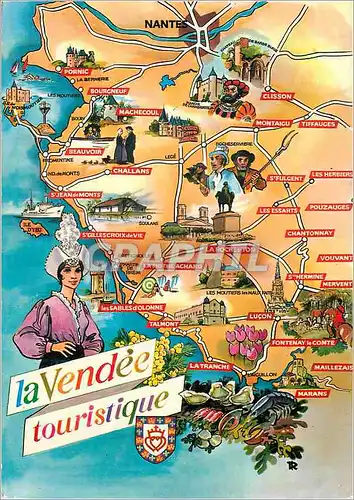 Moderne Karte La Vendee Touristique
