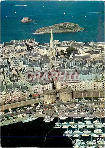 Cartes postales moderne Saint Malo La Bretagne en Couleurs Vue Generale sur le Port le Grand Be et le Petit Be