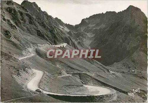 Moderne Karte Le Tourmalet (Hautes Pyrenees) Alt 2114 m La Descente sur Bareges L'Epingle a Cheveux vue du Som