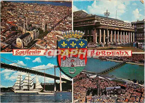 Cartes postales moderne Souvenir de Bordeaux de Gauche a Droite Vue Generale avec le Cathedrale et la tour Pey Berland L