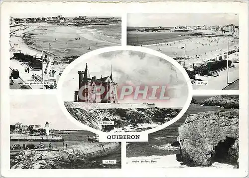 Cartes postales moderne Quiberon Vue generale de la plage La plage Le port Arche de Port blanc