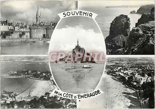 Cartes postales moderne Souvenir de la Cote d'Emeraude Saint Malo Cap Frehel Mont St Michel Saint Lunaire