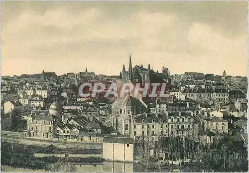 Moderne Karte Poitiers (Vienne) Le Poitou Pittoresque Vue Generale sur le Clain Le Lycee Ste Croix Hotel de Vi