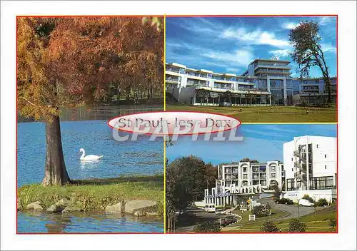 Moderne Karte St Paul les Dax Lac de Christus L'hotel du lac et l'hotel Calicea