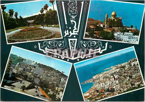 Cartes postales moderne Alger la Blanche le Jardin d'Essau Cathedrale Notre Dame d'Afrique Avenue d'ALN