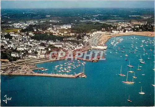 Moderne Karte La Trinite sur Mer (Morbihan) la Bretagne en Couleurs vue Generale Bateaux