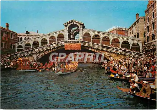 Moderne Karte Venezia le Grand Canal Regate Historique Bateau