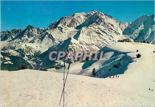 Cartes postales moderne Pistes Face au Mont Blanc les Beaux Paysages d'Hiver