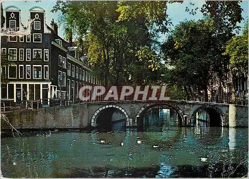 Moderne Karte Amsterdam Pont sur le Leidsegracht