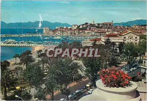 Moderne Karte Cannes la Cote d'Azur un Coin de la Croisette vue sur le Pont et le Suquet