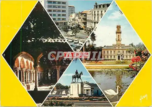 Cartes postales moderne Tarbes (Hautes Pyrenees) Couleurs et Lumiere de France la Place de Verdun Cloitre de Saint Sever