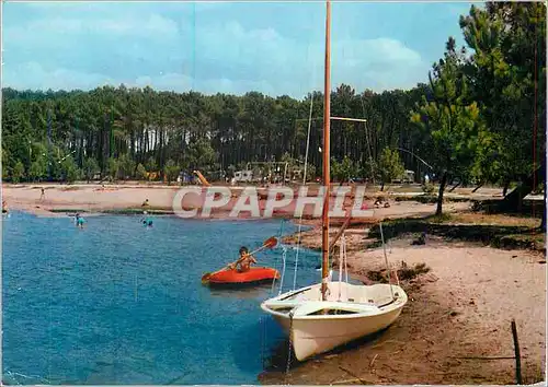 Moderne Karte Parentis en Born (Landes) Camping Municipal et la Plage Bateau