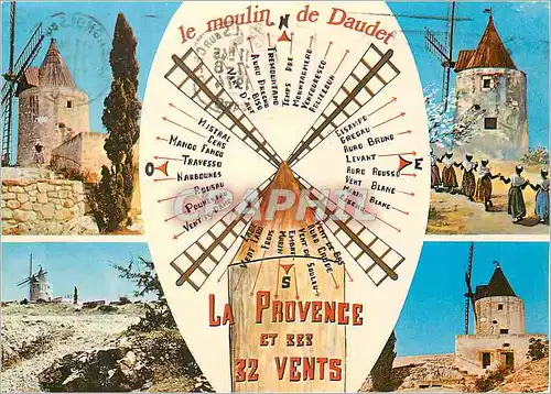 Moderne Karte Fontvieille (B du Rhone) Paysages de Provence le Moulin d'Alphonse Daudet et les 32 Vents de Pro