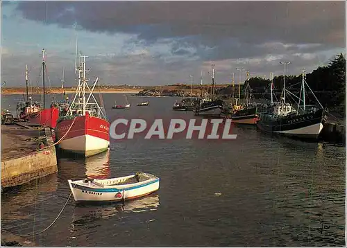 Moderne Karte Sibiril le Port de Peche de Mogueriec la Bretagne en Couleurs Bateaux