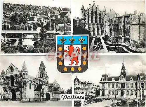 Cartes postales moderne Poitiers Pont de Rochereuil Palais des Ducs d'Aquitaine Notre Dame la Grande Place de l'Hotel de