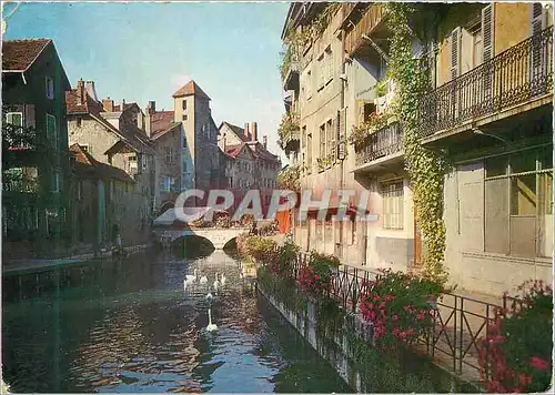 Moderne Karte Annecy Vieux Quartiers et Quai Fleuris Pont Morens Cygnes