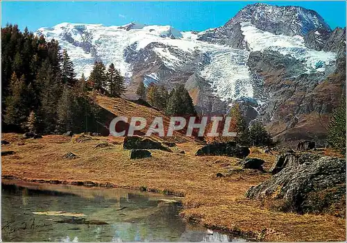 Moderne Karte Haute vallee de la Tarentaise L'etang du Monal Le mont Pourri Le dome de la Sache et les glacier