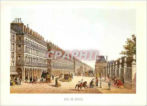 Moderne Karte Rue de Rivoli au XIXe siecle Paris