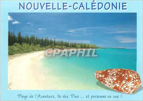 Moderne Karte Nouvelle Caledonie Plage de l'Aventure Ile des Pins et personne en vue