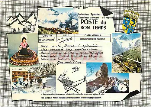 Cartes postales moderne Poste du bon Temps Poupee Le Dauphine Ski