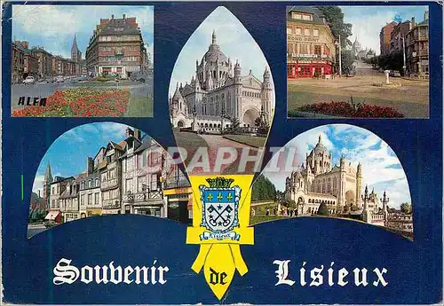 Cartes postales moderne Lisieux (Clavados) La Basilique L'Avenue Ste Therese Place Victor Hugo Vieilles maisons